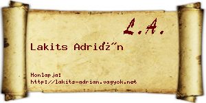 Lakits Adrián névjegykártya